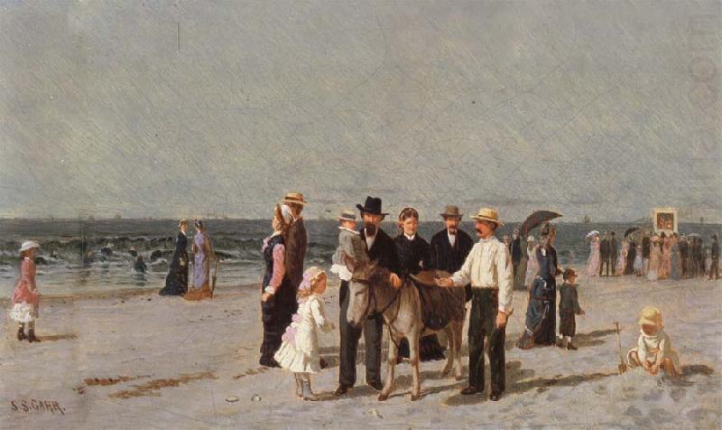 Samuel S. Carr Strandszene mit Kasperle-Theater oil painting picture
